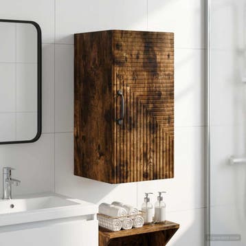vidaXL Badkamer wandkast HAARLEM Gerookt eiken 30 x 31 x 59, Verzenden, Nieuw