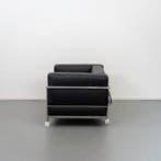 3x Cassina LC3 Le Corbusier Fauteuil Zwart Leer - Chroom, Huis en Inrichting, Fauteuils, Minder dan 75 cm, Nieuw, Ophalen of Verzenden