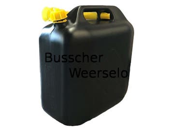 Jerrycan 20 Liter - Kunststof met flexibele tuit - Zwart, Minder dan 75 liter, Ophalen of Verzenden, Nieuw, Kunststof