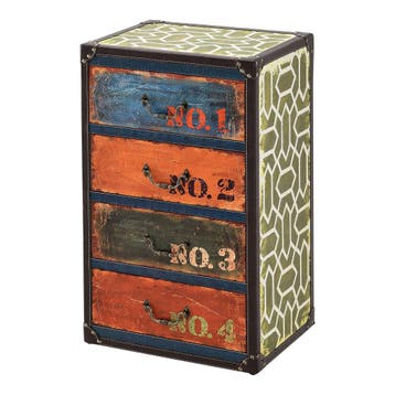 Commode Goslar met 4 lades industrieel 66x40x30 meerkleurig, Verzenden, Nieuw