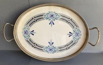 Dienblad - Keramiek, Metaal - Plateau Art Deco 1920