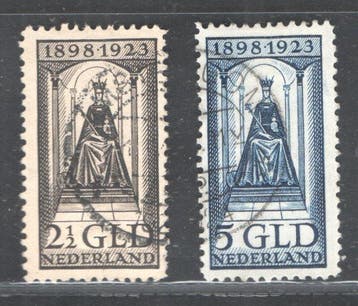 Nederland 1923 - Regeringsjubileum Wilhelmina - 2 1/2 en 5, Gestempeld