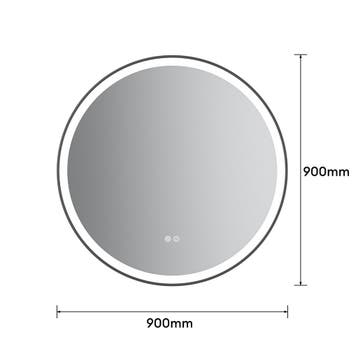 Badkamerspiegel met LED en verwarming - Rond - Ø90cm, Verzenden, Nieuw
