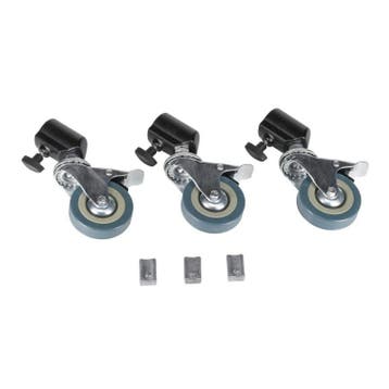 Zwenkwielen voor lampstatief - Set van 3 stuks, Nieuw