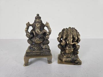 Beeld, Panchamukhi Ganesha - 10.3 cm - Brons