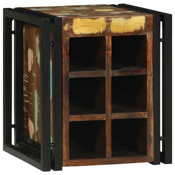vidaXL Wijnrek 35 x 35 x 39 cm Massief Gerecycled Hout, Huis en Inrichting, Verzenden, Nieuw