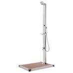 vidaXL Buitendouche met bruine basis 225 cm roestvrij staal, Verzenden, Nieuw