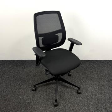 Zwarte Bureaustoel - Mesh Rugleuning, Huis en Inrichting, Gebruikt, Zwart, Ophalen of Verzenden, Bureaustoel
