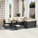 vidaXL Tuinbankenset 12 pcs Zwart poly rattan, Verzenden, Nieuw, Rotan, 2 zitplaatsen