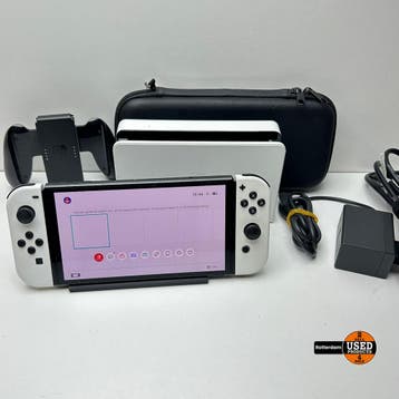 Nintendo Switch OLED Wit, Spelcomputers en Games, Spelcomputers | Nintendo Switch, Verzenden, Gebruikt