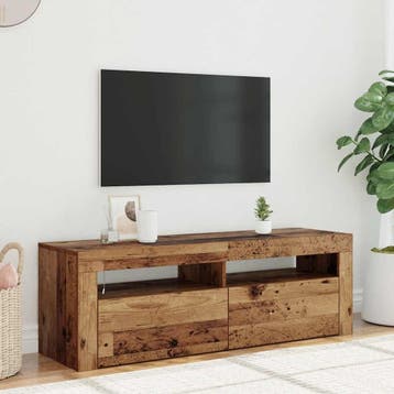 vidaXL Tv-meubel met LED 120x35x40 cm bewerkt hout oud hout, Minder dan 50 cm, Verzenden, Nieuw, Minder dan 100 cm