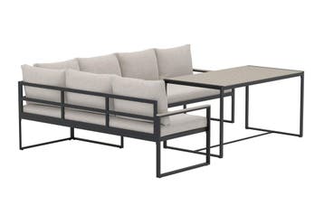 hoek-loungeset-timo-beige-staal-polywood-tafel-the-outsider, Verzenden, Nieuw