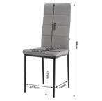 4 Moderne Eetkamerstoelen Hoge Rug - Leer of fluwelen stof, Huis en Inrichting, Stoelen, Twee, Verzenden, Leer, Nieuw