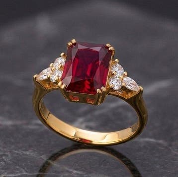 Zonder minimumprijs - Ring 18-karaats goudlaag, Zilver, Nieuw