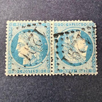 Frankrijk - Yvert 37c Cérès zittend 20c blauw, Gestempeld