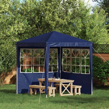 vidaXL Party Tent Zijwand 2 st 200 x 195 cm Blauw PE en, Verzenden, Nieuw