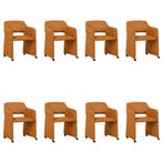 Set van 8 Leren eetkamerstoelen Icon - Toledo Mandarin, Huis en Inrichting, Stoelen, Ophalen of Verzenden, Nieuw, Leer