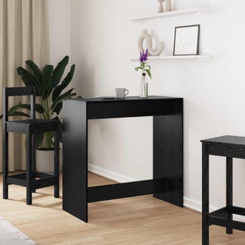 vidaXL Bartafel 102 x 50 x 103,5 cm Bewerkt hout Zwart Eiken, Huis en Inrichting, Verzenden, Nieuw