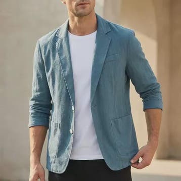 Lichte Katoenen Heren Blazer - Ademend Zomerjasje voor Busin, Verzenden, Nieuw