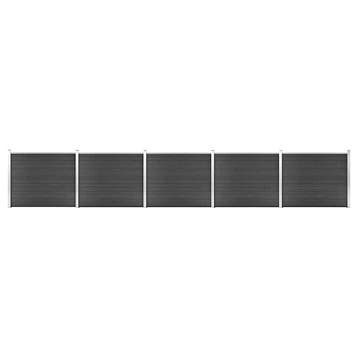 vidaXL Schuttingpanelenset 872x146 cm HKC grijs, Verzenden, Nieuw, Hout