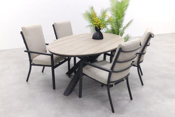 GI Sergio / Edison 180 x 115 cm. tafel - ovale tuinset, Verzenden, Nieuw, Overige materialen, Tuinset