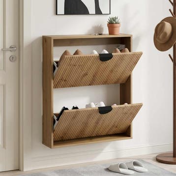 vidaXL Schoenenkast VENRAY 70 x 17 x 82 cm Bewerkt hout, Verzenden, Nieuw