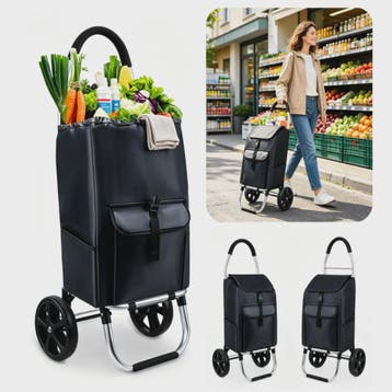 Draagbare Boodschappentrolley 45L - Opvouwbaar, Waterdicht &, Verzenden, Nieuw