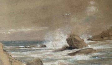 Antoine-Louis Manceaux (1862-1939) - Marine aux rochers, Antiek en Kunst