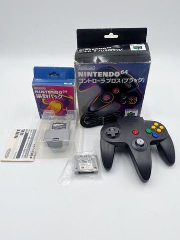 Nintendo - Nintendo 64 Black Controller + Rumble Pak, Nieuw