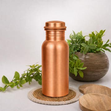 Puur koperen waterfles mat ± 500 ml/230 g (zware uitvoering,, Ophalen of Verzenden, Nieuw