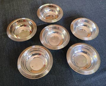 Design italiano - Tafelservies (6) - Placcato argento -, Antiek en Kunst