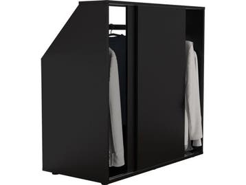 Zwarte Kledingkast - Schuine Wand - Schuifdeuren, Huis en Inrichting, Verzenden, Nieuw