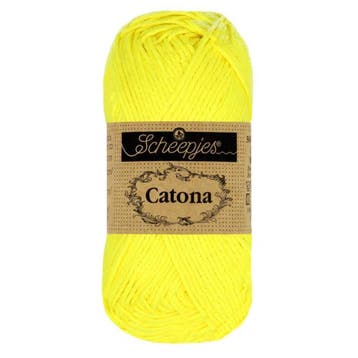 Scheepjes Catona - 10g - 601 Neon Yellow, Ophalen of Verzenden, Nieuw, Breien of Haken, Wol of Garen