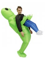 KIMU® Opblaas Kostuum Gedragen Door Alien Opblaasbaar Pak Al, Carnaval, Nieuw, Overige maten, Ophalen of Verzenden