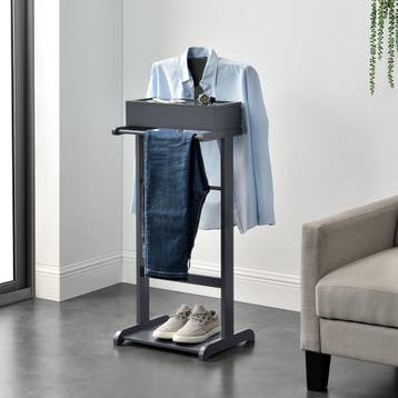 Dressboy kledingrek met opbergdoos 110x43,5x34,5 cm grijs, Huis en Inrichting, Verzenden, Nieuw