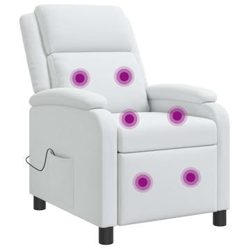 vidaXL Massage Recliner Wit Stof, Verzenden, Nieuw