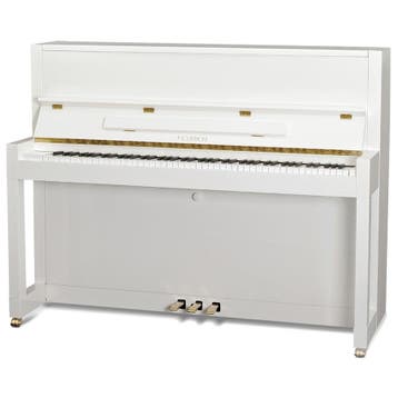 Feurich 115 Premiere PWH messing piano, Nieuw, Wit, Piano