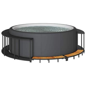 vidaXL Hottub Surround opbergruimte houten opstapje poly, Verzenden, Nieuw