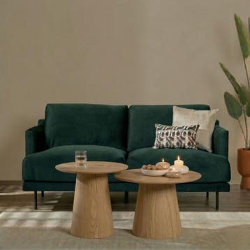 50% Korting: Velvet bank 2,5-zits Denver groen, Ophalen, Zo goed als nieuw, Velvet chique