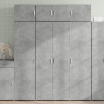 vidaXL buffetkast 80x42,5x185 cm bewerkt hout betongrijs, Verzenden, Nieuw, Minder dan 100 cm, 25 tot 50 cm