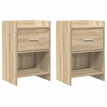 vidaXL Nachtkastjes 2 pcs Sonoma Eiken 40 x 30 x 60 cm, Minder dan 45 cm, Verzenden, Nieuw, 55 tot 70 cm