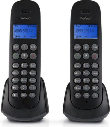 Profoon PDX-320 DECT telefoon - 2 handposten - Telefoonboek, Verzenden, Nieuw