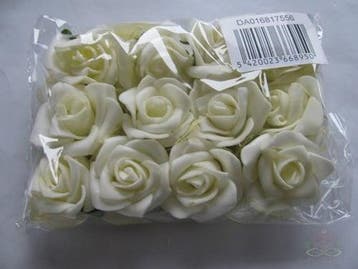 Mini Foam Roos Cream Zelfklevend 2 cm Pak, Ophalen of Verzenden, Nieuw