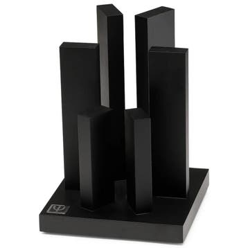 Yaxell Tower Messenblok – Magnetisch – Zwart Gelakt Beuk, Ophalen of Verzenden, Nieuw, Hout, Los bestek