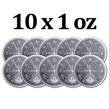 Tokelau. 6 Dollars 10 x 2024 1 oz $6 NZD Tokelau Chronos