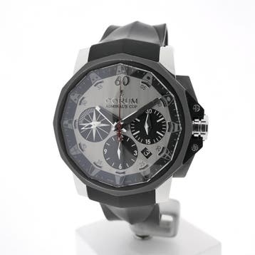 Corum Admirals Cup Challenger Chronograph 753.671.98; Li..., Overige merken, Leer, Polshorloge, Ophalen of Verzenden