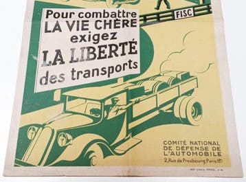 Raro - Rare - Superbe affiche - Contre les taxes automobiles