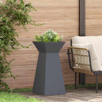 vidaXL Pilaar Plantenbak 2 pcs Antraciet 35 x 35 x 73 cm, Verzenden, Minder dan 60 cm, Nieuw, Metaal