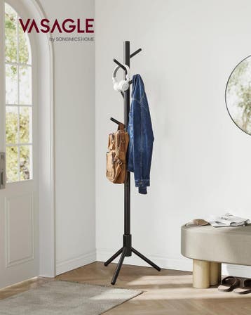 Vrijstaande kapstok - massief hout - 8 haken - 175 cm -, Verzenden, Nieuw