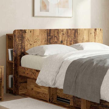 vidaXL Hoofdeinde kas met opslag Oud hout Bewerkt hout, Verzenden, Nieuw, Bruin, Hout